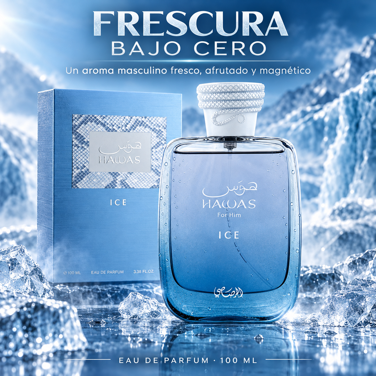 Rasasi – Perfume para Hombre Hawas Ice Fresco y Afrutado 100 ml