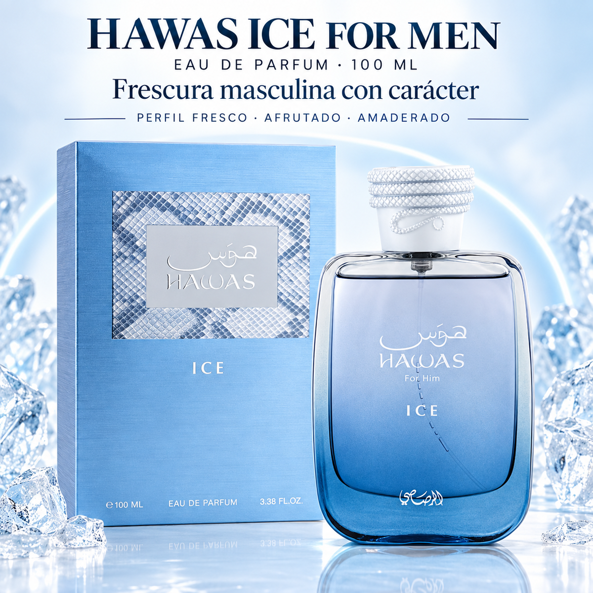 Rasasi – Perfume para Hombre Hawas Ice Fresco y Afrutado 100 ml