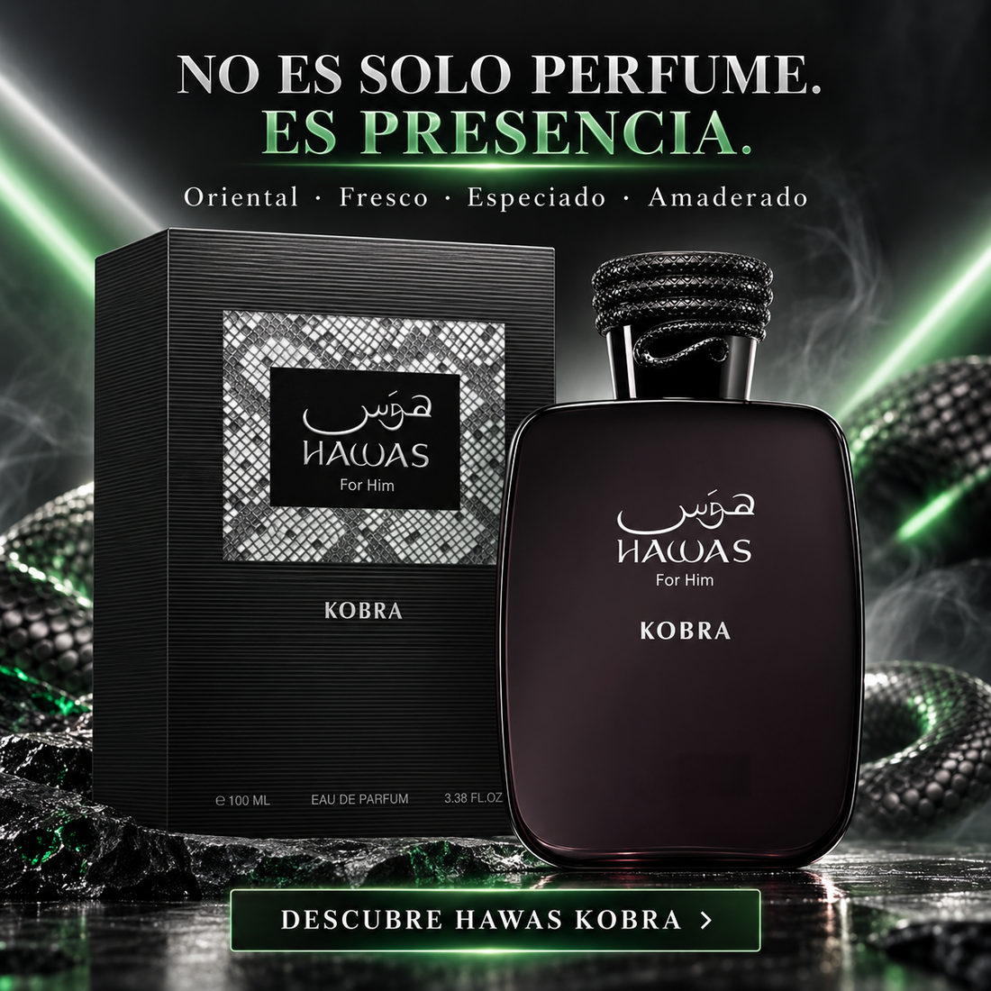 Rasasi – Perfume Árabe para Hombre Hawas Kobra Eau de Parfum 100 ml