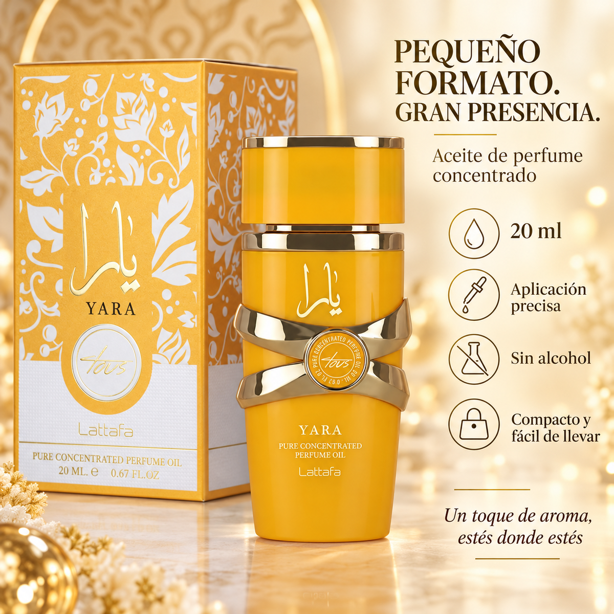 Lattafa – Aceite de Perfume Concentrado Yara de Larga Duración 20 ml