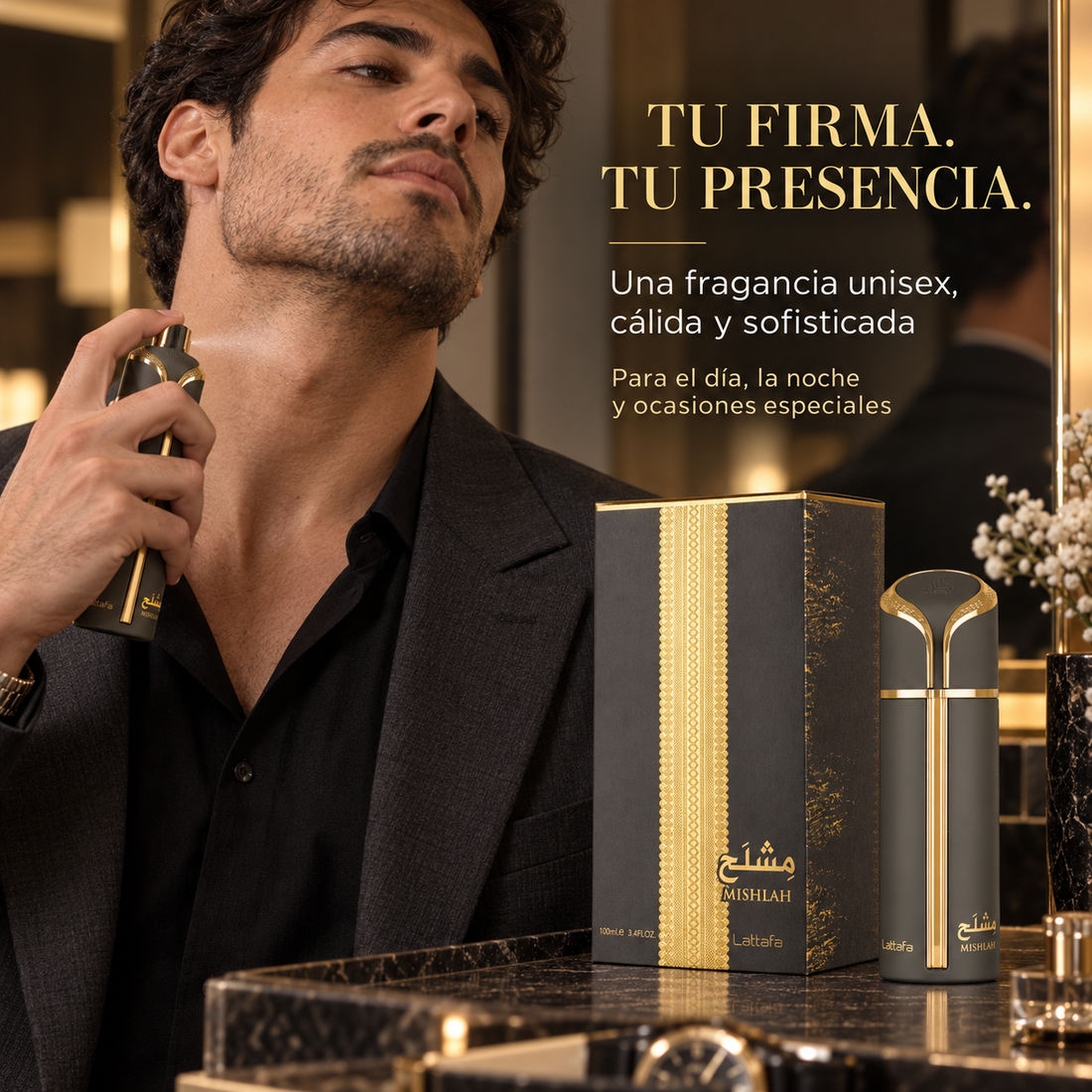 Lattafa – Perfume Unisex Amaderado Especiado Mishlah 100 ml