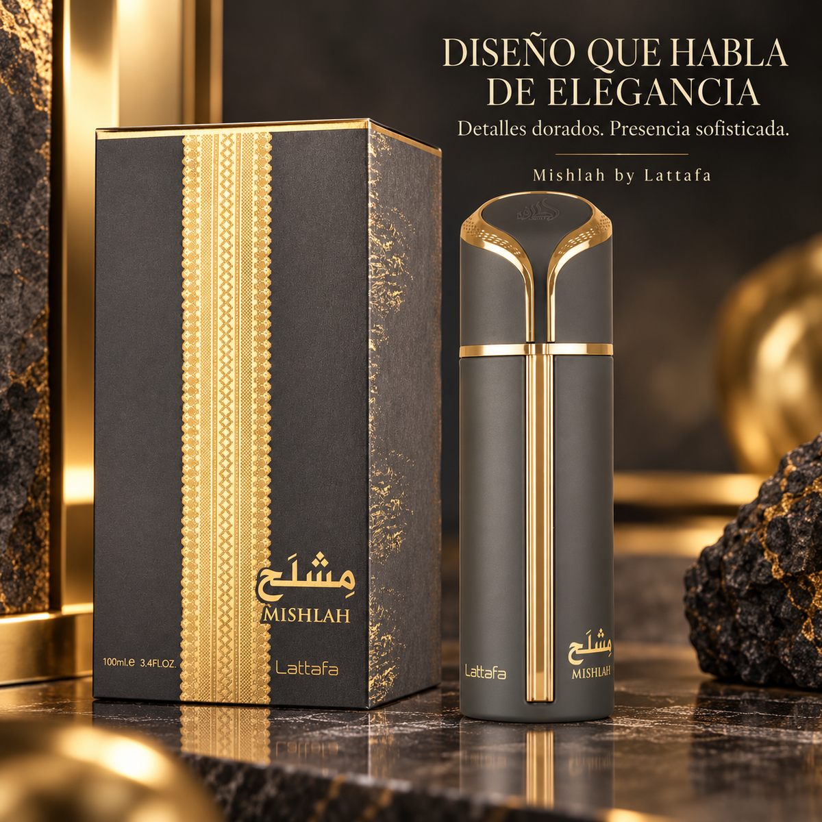 Lattafa – Perfume Unisex Amaderado Especiado Mishlah 100 ml