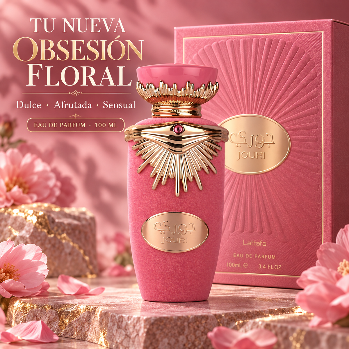 Lattafa Jouri – Perfume floral dulce para mujer 100 ml
