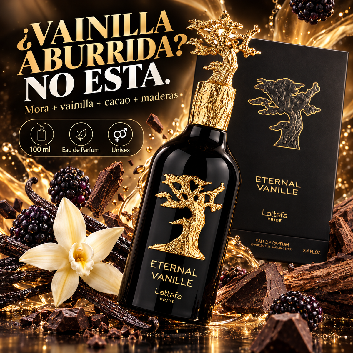 Lattafa – Perfume Unisex de Vainilla Eternal Vanille 100 ml