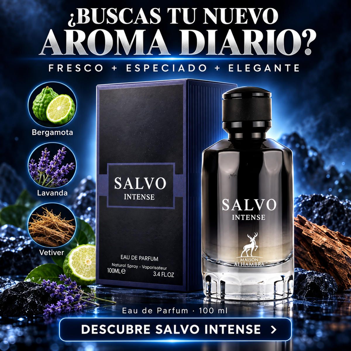 Maison Alhambra – Perfume de Hombre Salvo Intense EDP 100 ml