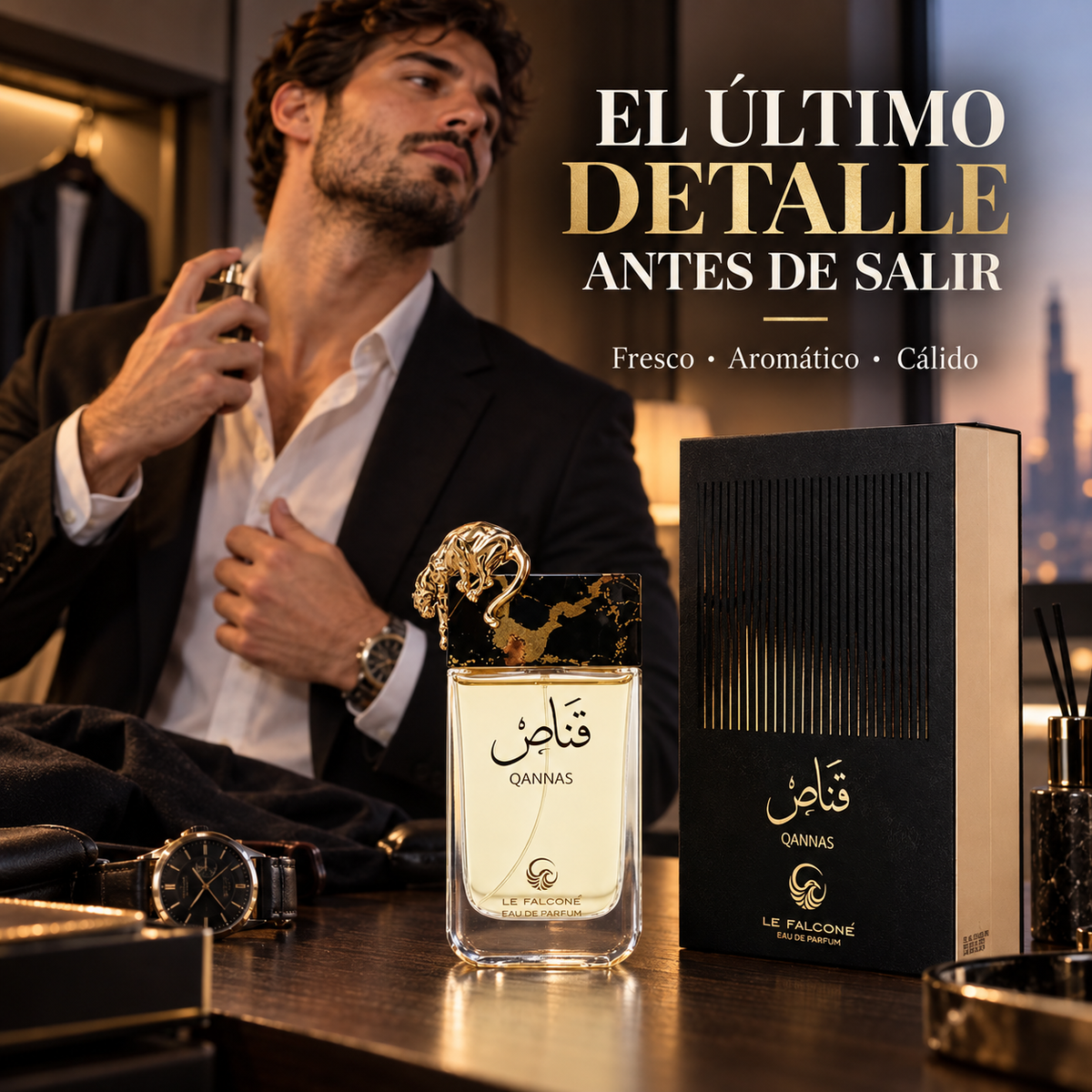 Le Falcone – Perfume para Hombre Qannas Fresco y Cálido 90 ml