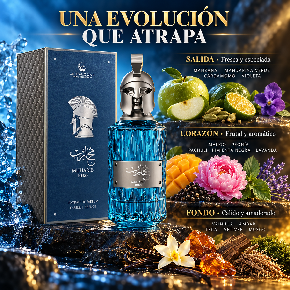 Le Falcone – Perfume para Hombre Muharib Hero Extrait de Parfum 85 ml