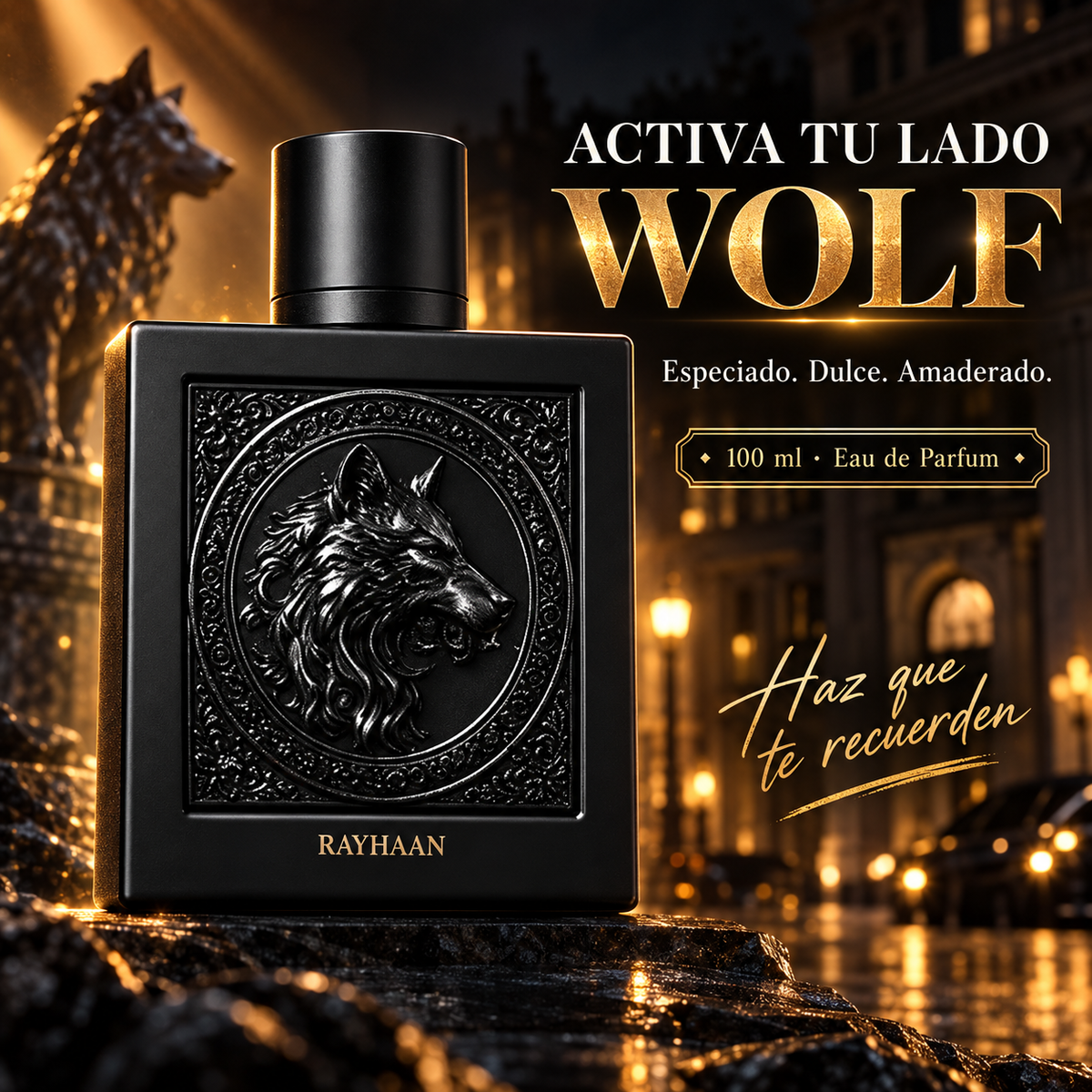 Rayhaan – Perfume para Hombre Wolf EDP Amaderado Ambarino 100 ml