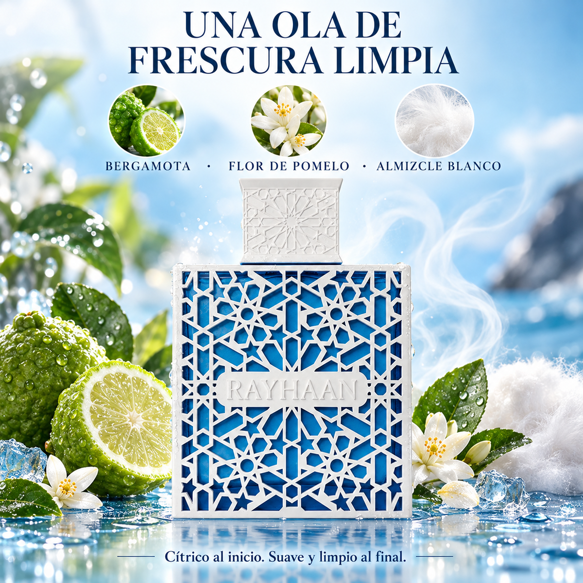 Rayhaan – Perfume Unisex Azul Fresco y Versátil EDP 100ml