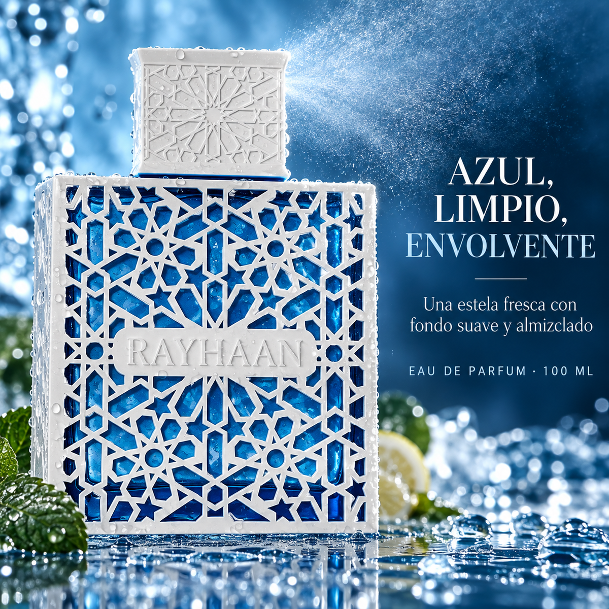 Rayhaan – Perfume Unisex Azul Fresco y Versátil EDP 100ml