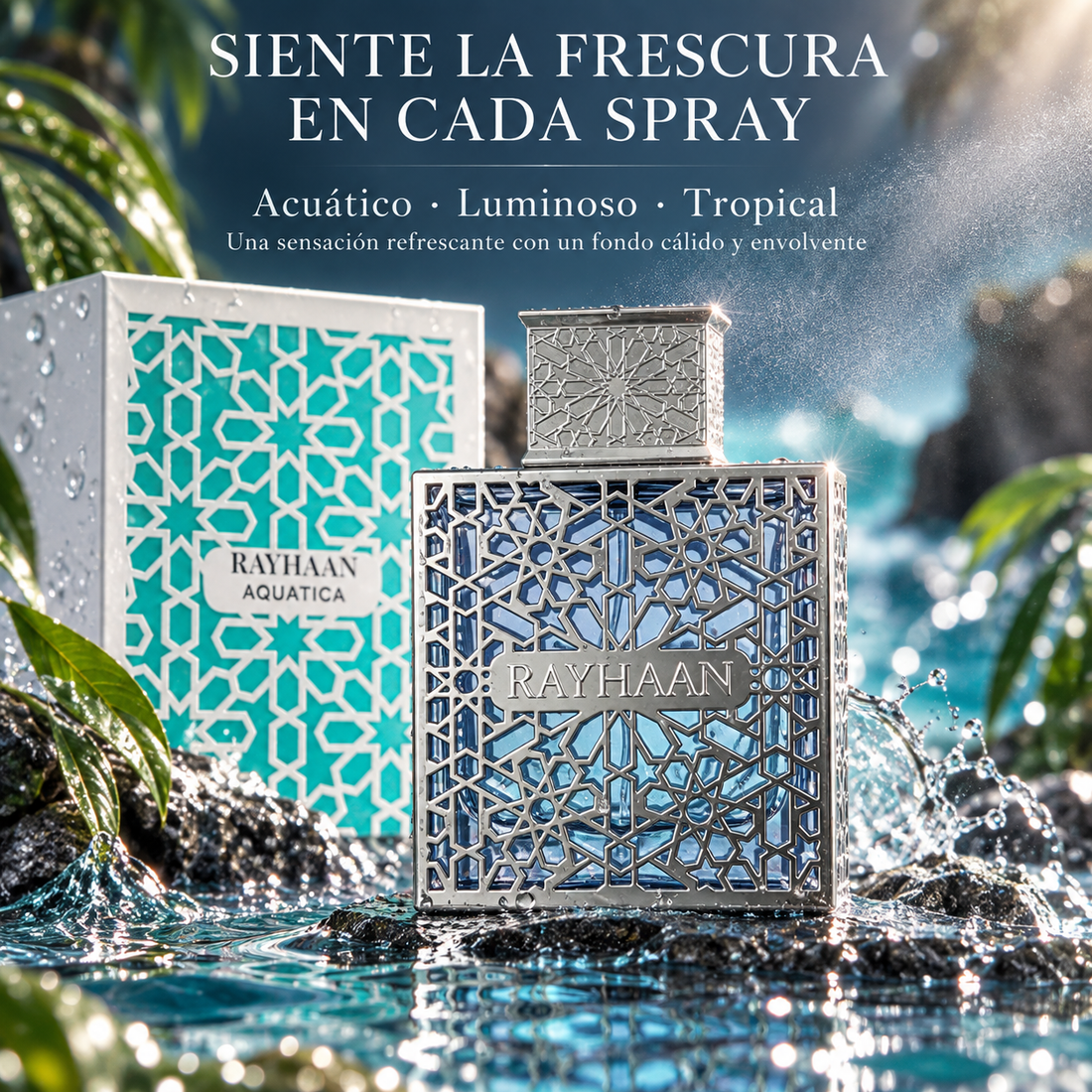 Rayhaan – Perfume masculino fresco Aquatica EDP 100 ml
