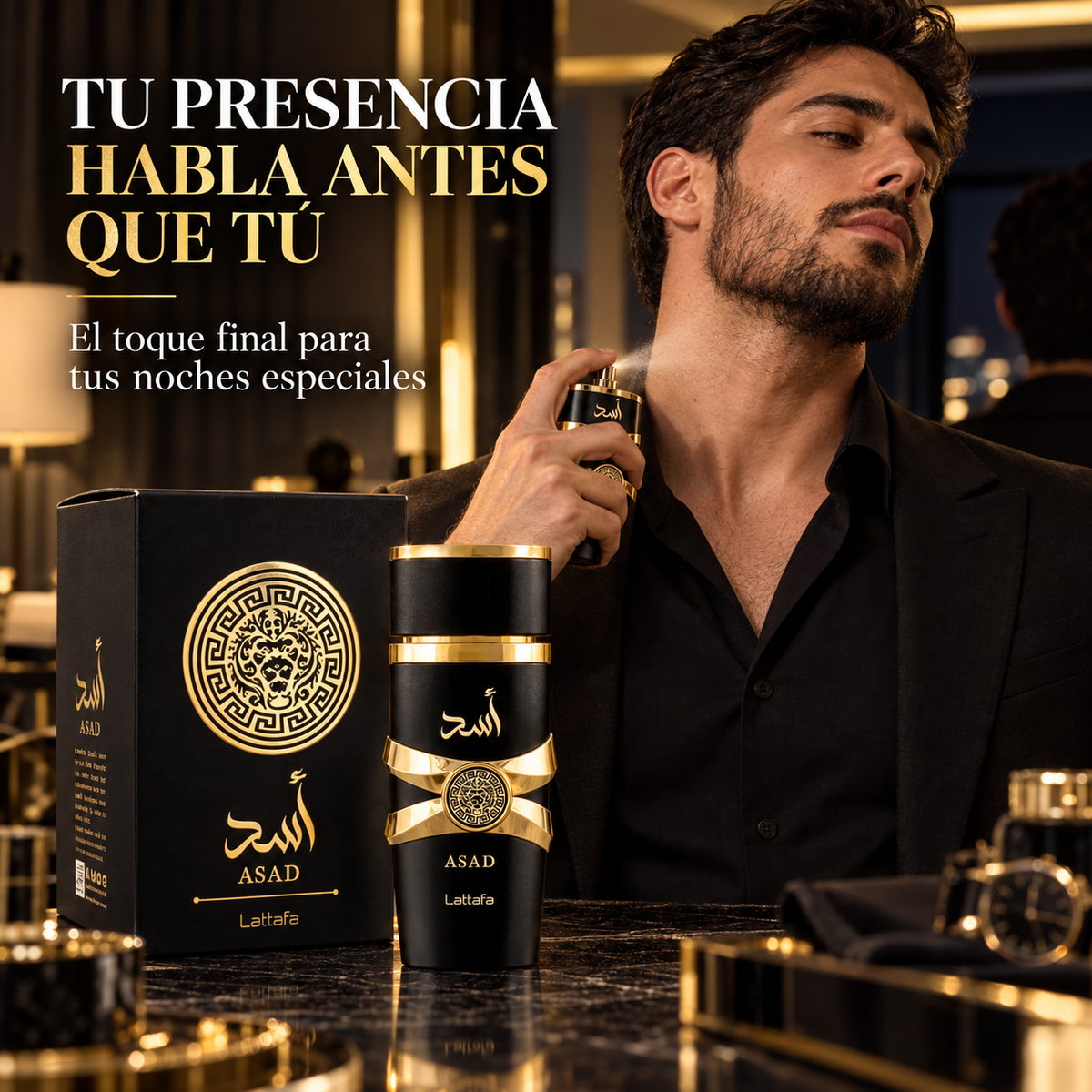 Lattafa – Perfume para Hombre Oriental Amaderado Asad 100 ml