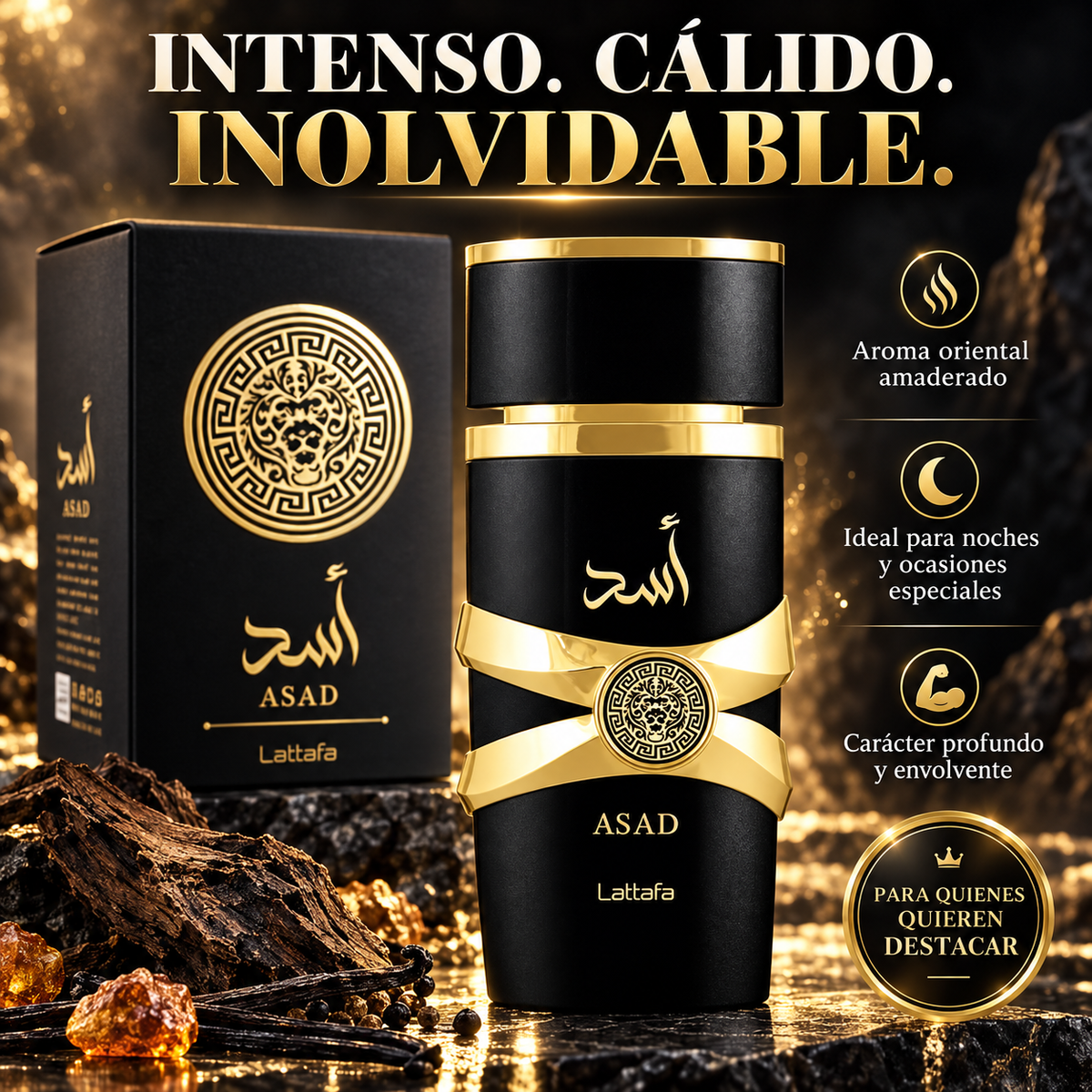 Lattafa – Perfume para Hombre Oriental Amaderado Asad 100 ml