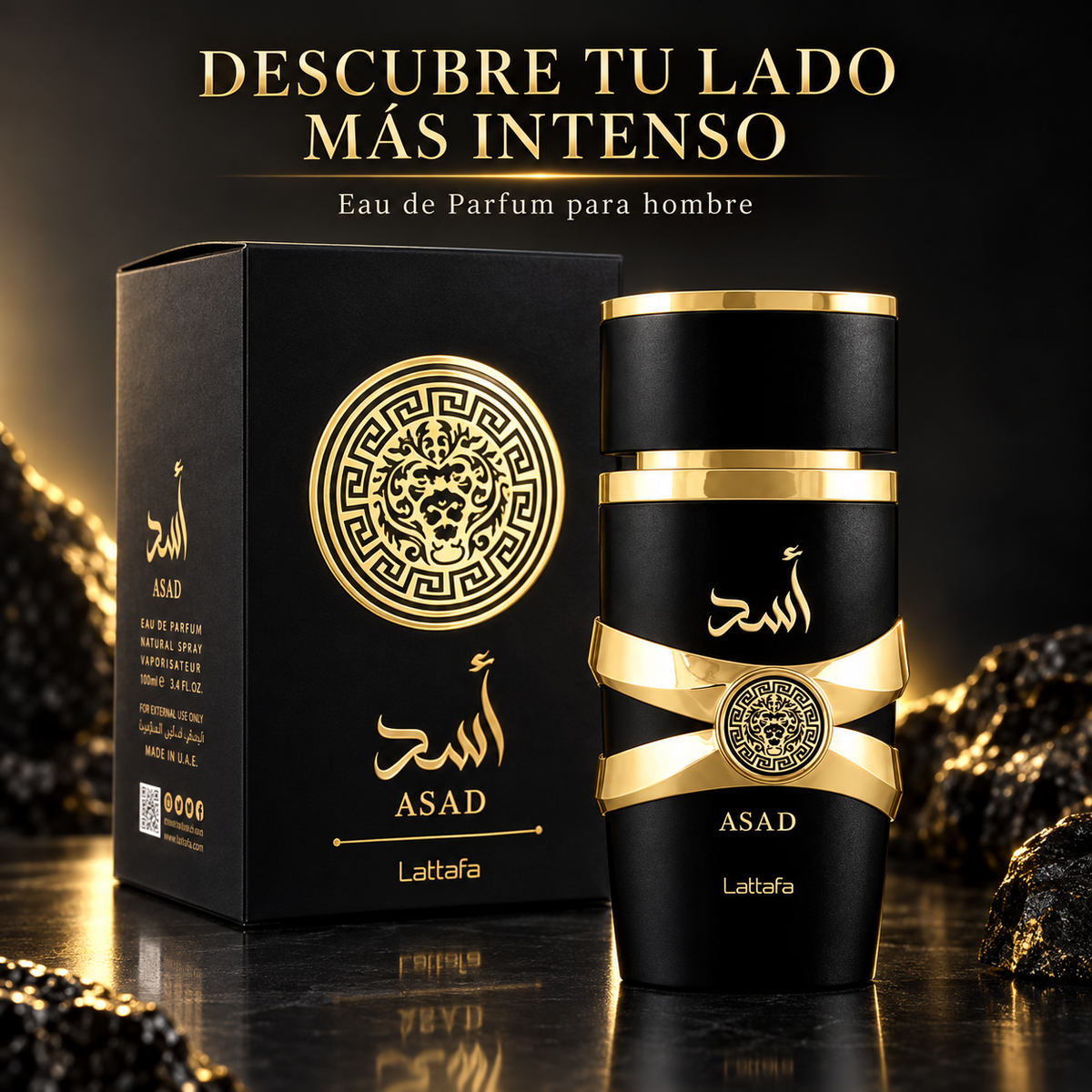 Lattafa – Perfume para Hombre Oriental Amaderado Asad 100 ml