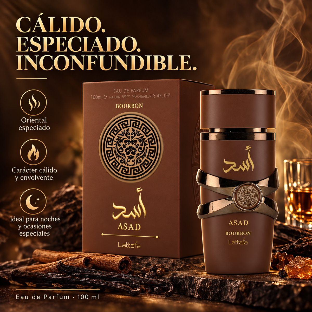 Lattafa – Perfume Oriental para Hombre Asad Bourbon 100 ml