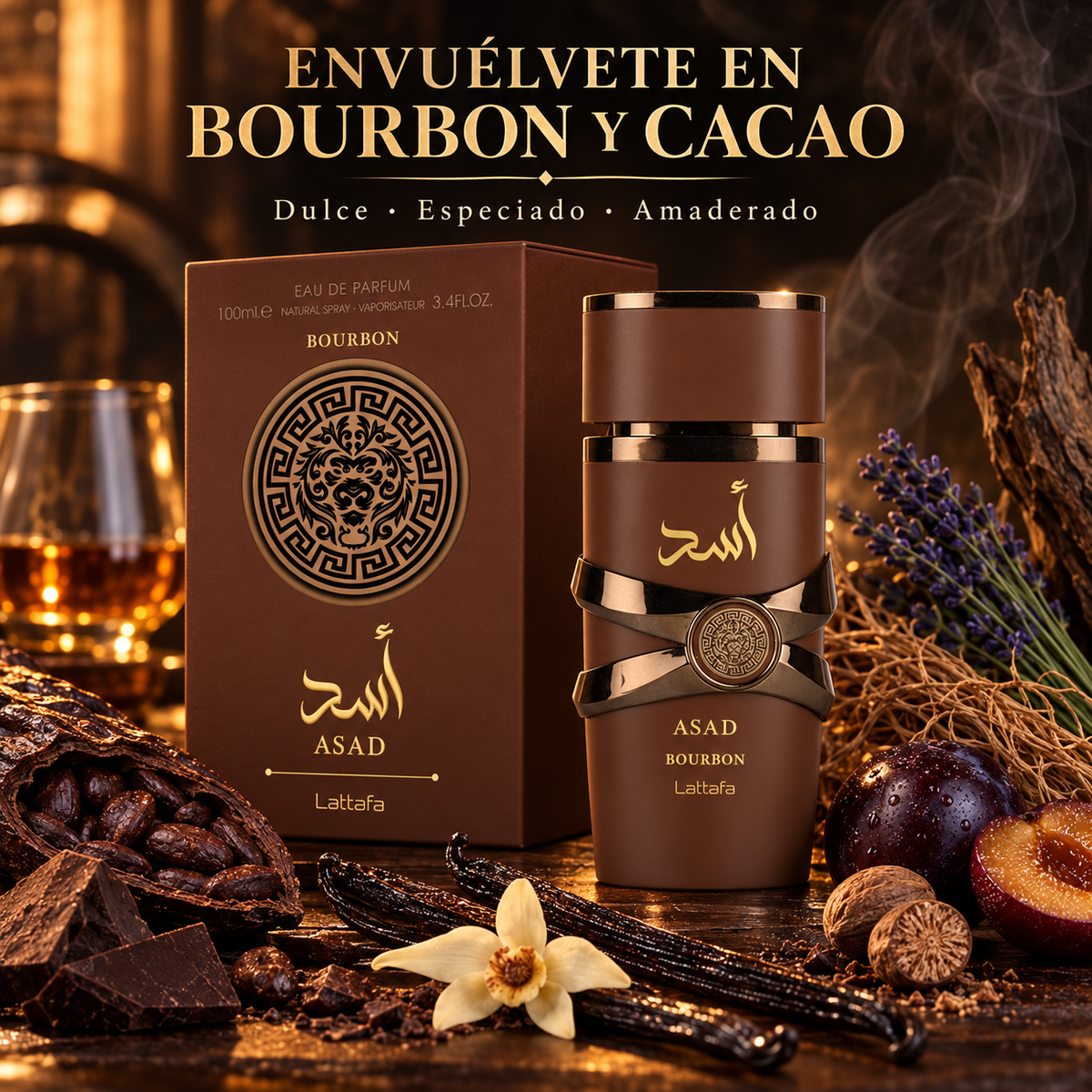 Lattafa – Perfume Oriental para Hombre Asad Bourbon 100 ml