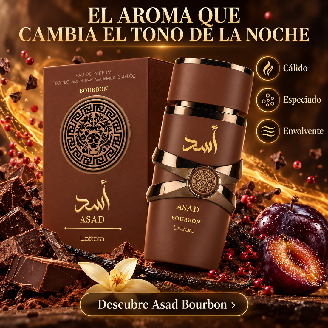 Lattafa – Perfume Oriental para Hombre Asad Bourbon 100 ml