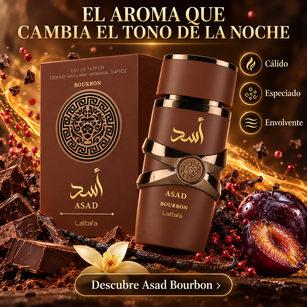 Lattafa – Perfume Oriental para Hombre Asad Bourbon 100 ml