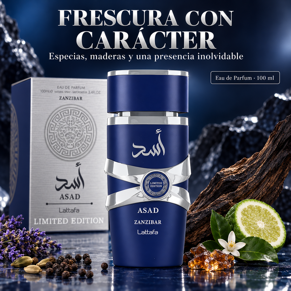 Lattafa – Perfume para hombre Asad Zanzibar Limited Edition 100 ml