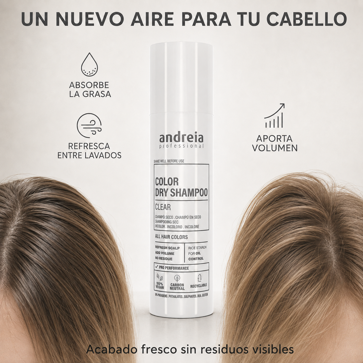 Andreia – Champú seco para retoques y volumen 150 ml