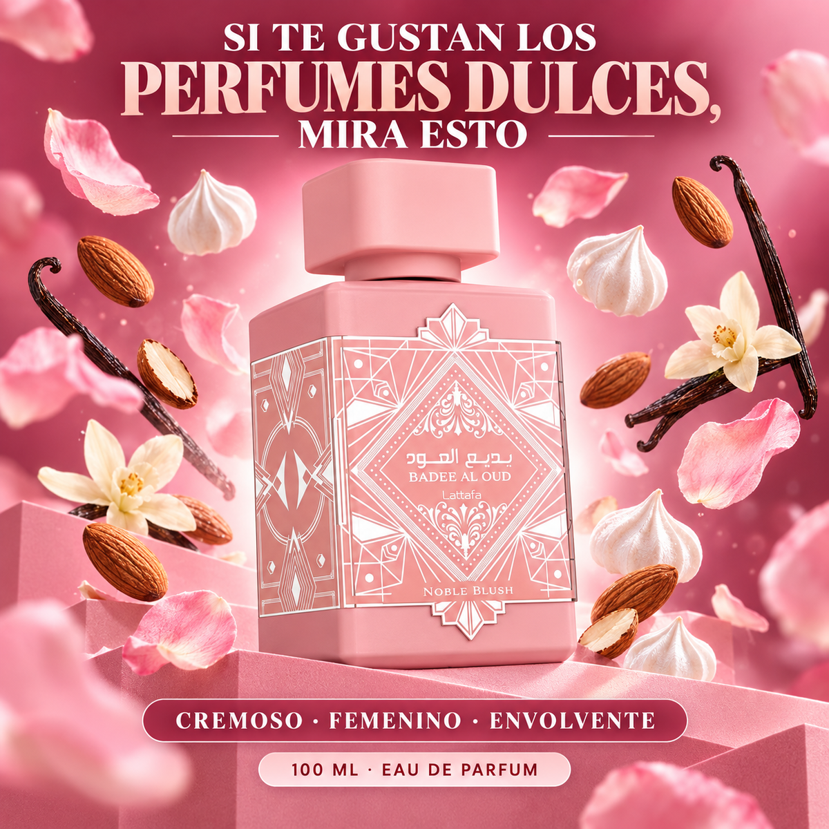 Lattafa – Perfume Dulce para Mujer Badee Al Oud Noble Blush 100 ml