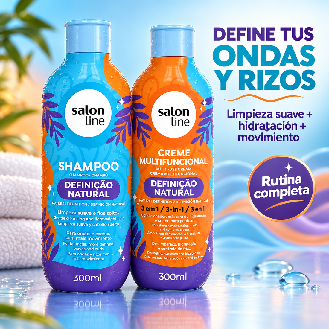 Salon Line – Kit para Cabello Ondulado y Rizado Definición Natural 2x300ml