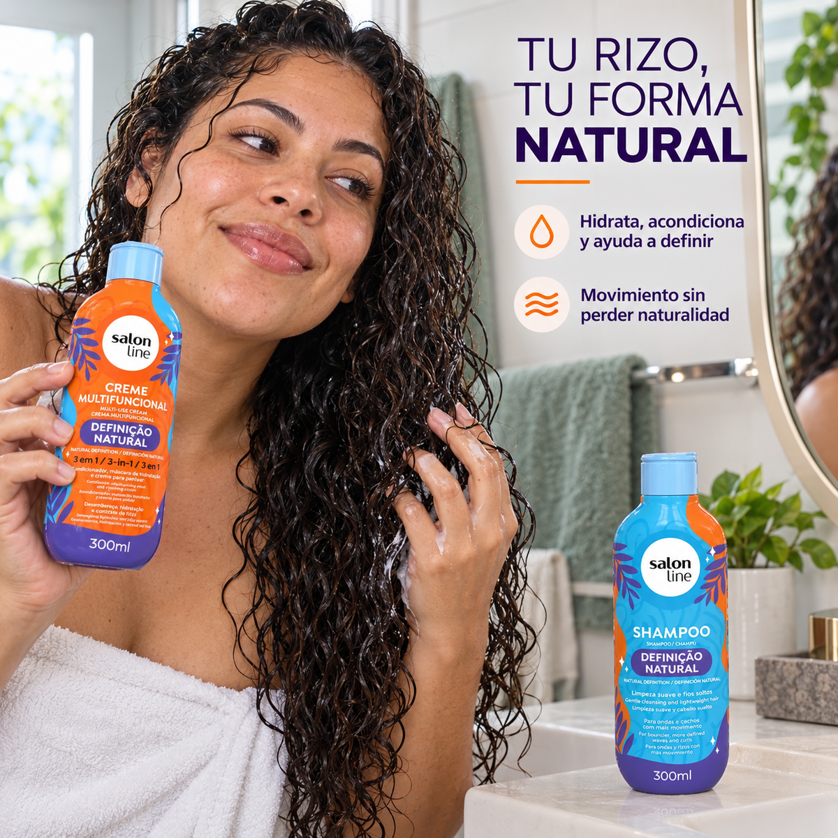 Salon Line – Kit para Cabello Ondulado y Rizado Definición Natural 2x300ml