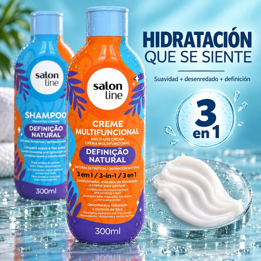 Salon Line – Kit para Cabello Ondulado y Rizado Definición Natural 2x300ml