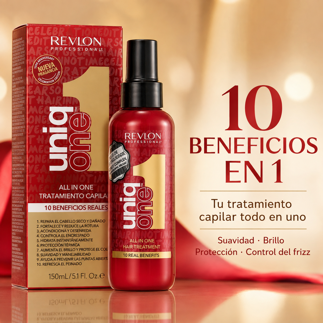 Revlon Professional UniqOne 10-in-1, Hair Thermal Protector, Hair Conditioner, Leave-in Hydrating Hair Treatment Spray