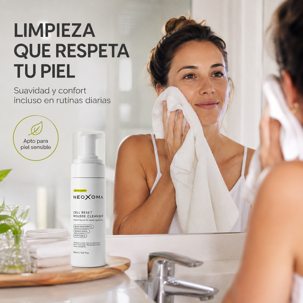 NEOXOMA, Cell Reset Foaming Cleanser, Facial Cleanser Foaming cleanser Mousse cleanser NEOXOMA Cell Reset Facial care Skincare Deep facial cleansing Foaming makeup remover Facial cosmetics