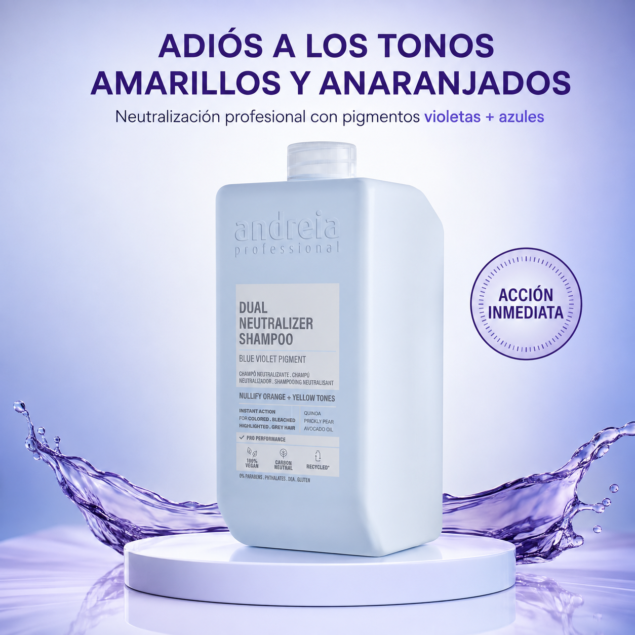 Andreia Professional – Champú Neutralizador para Tonos Amarillos y Anaranjados 300 ml/1000 ml
