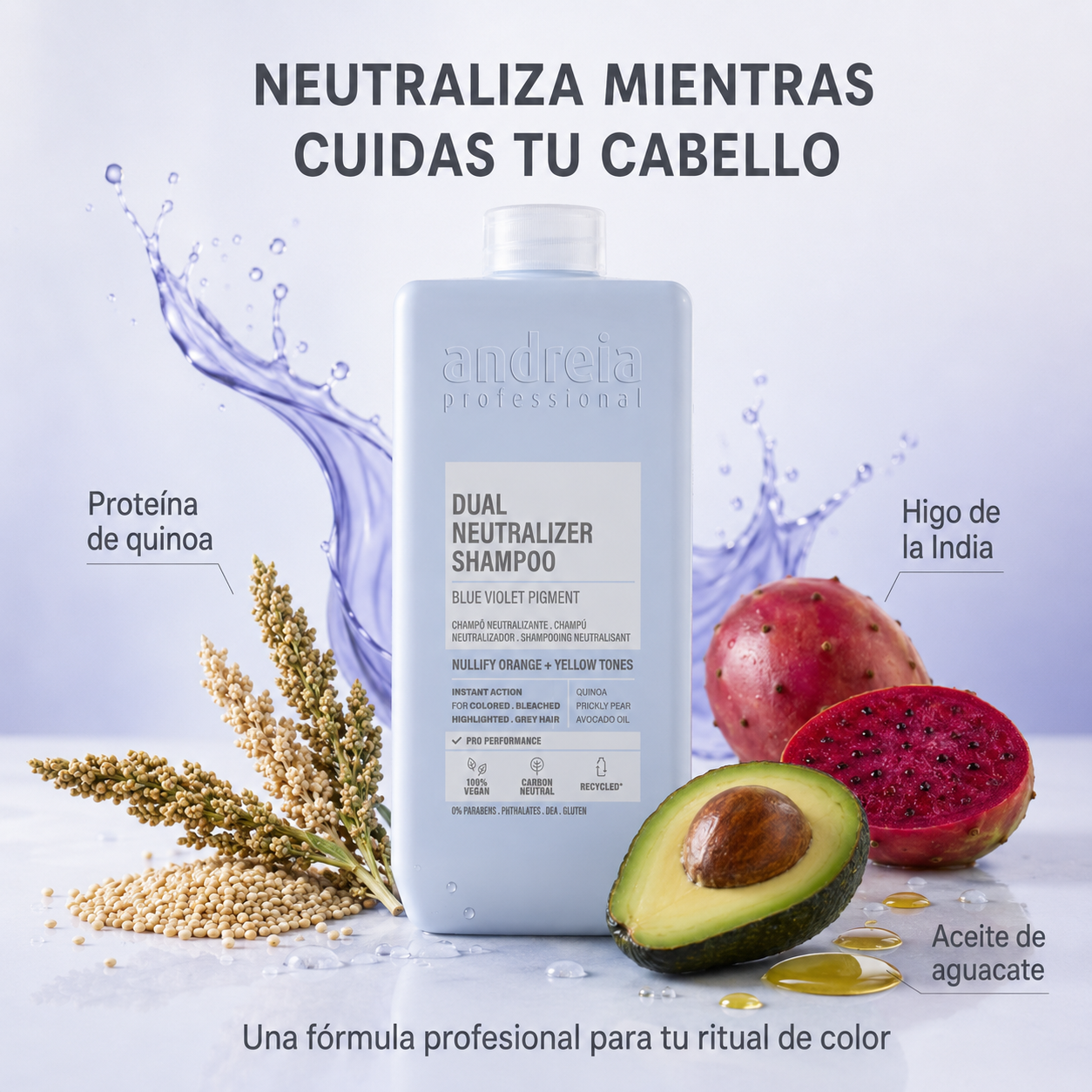 Andreia Professional – Champú Neutralizador para Tonos Amarillos y Anaranjados 300 ml/1000 ml