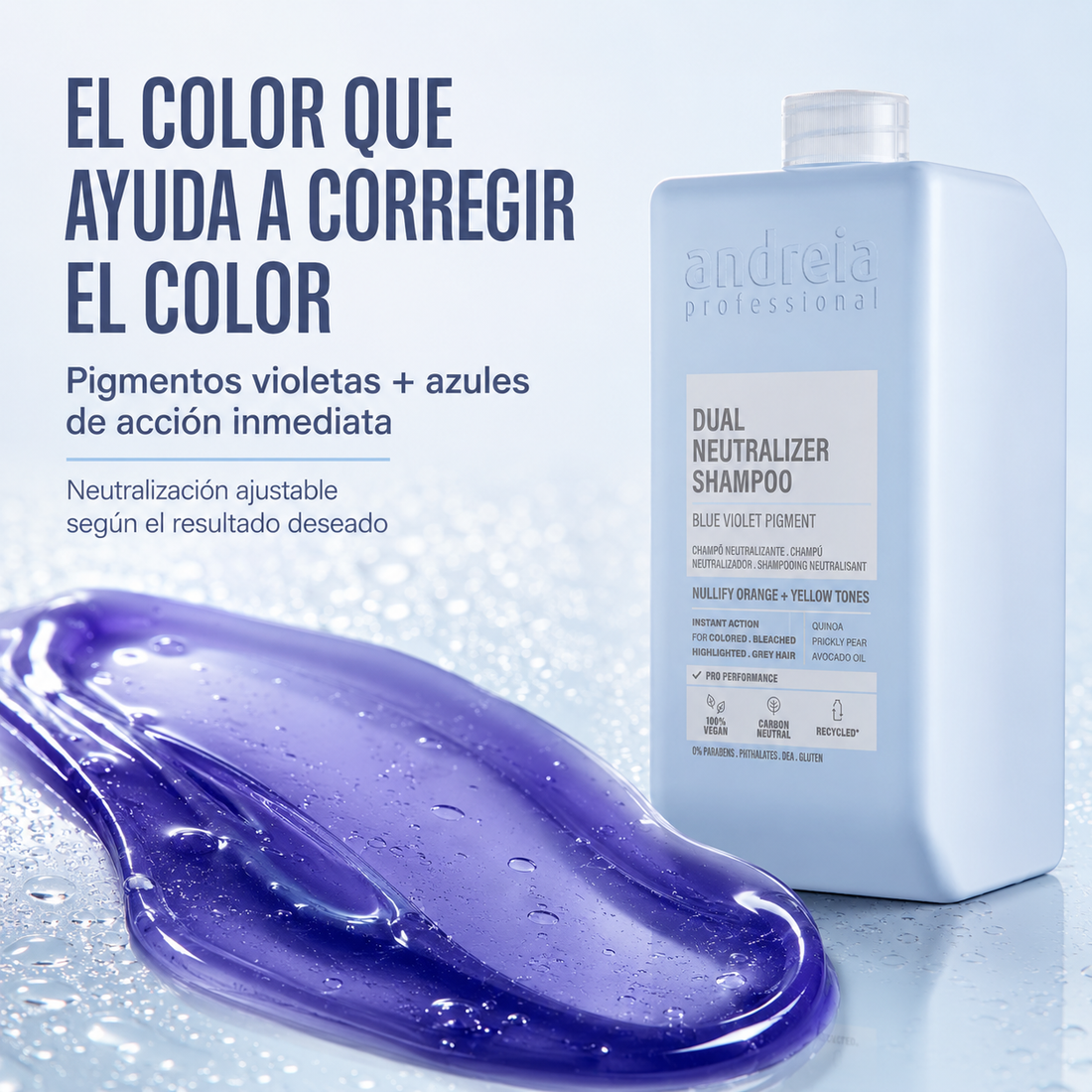 Andreia Professional – Champú Neutralizador para Tonos Amarillos y Anaranjados 300 ml/1000 ml