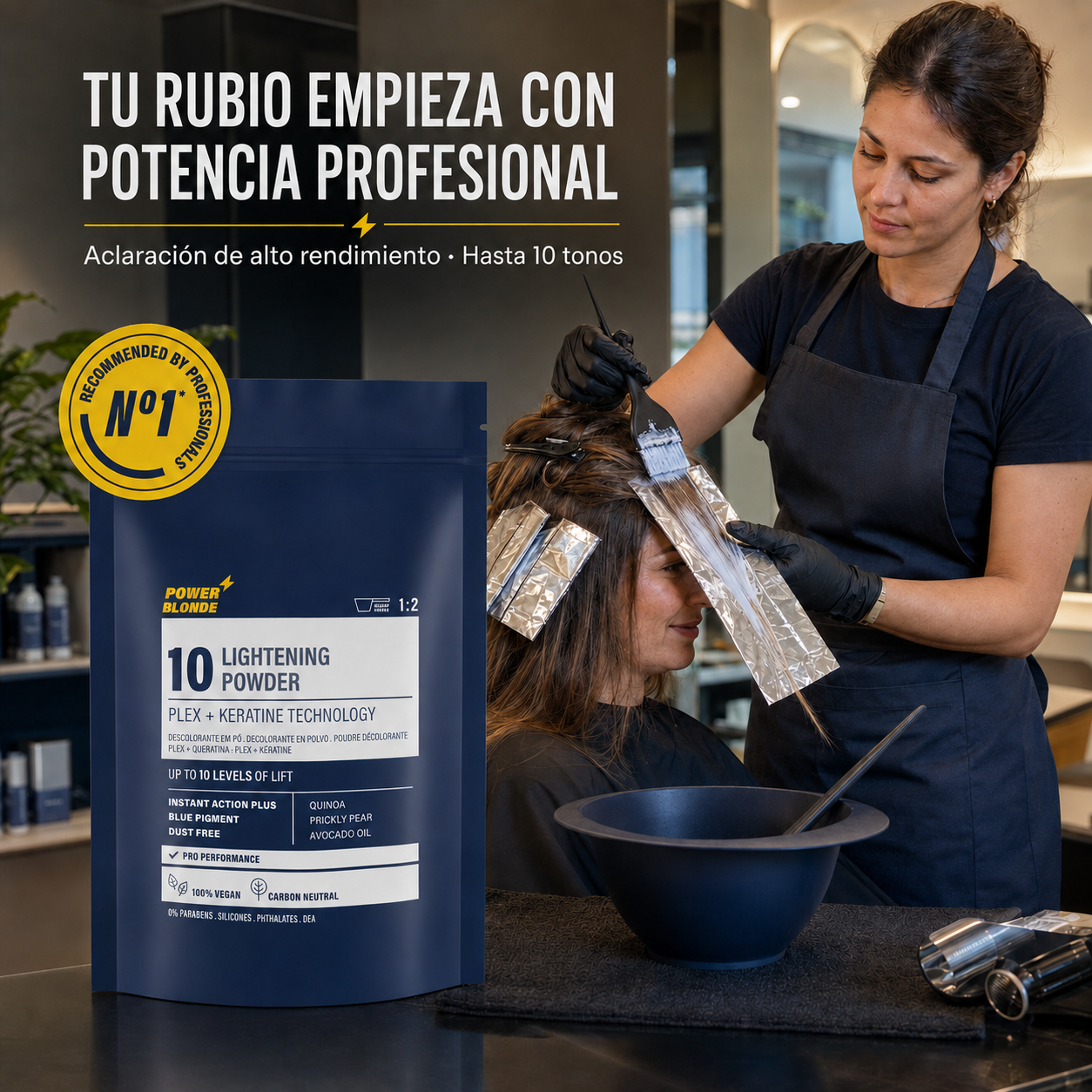Andreia Professional – Polvo Decolorante Azul hasta 10 Tonos 500 g / 30 g