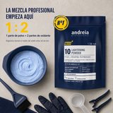 Andreia Professional – Polvo Decolorante Azul hasta 10 Tonos 500 g / 30 g