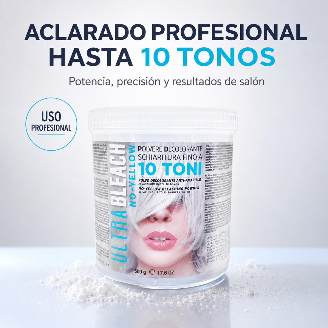 KAYPRO – Polvo Decolorante 10 Tonos para Todo Tipo de Cabello 500