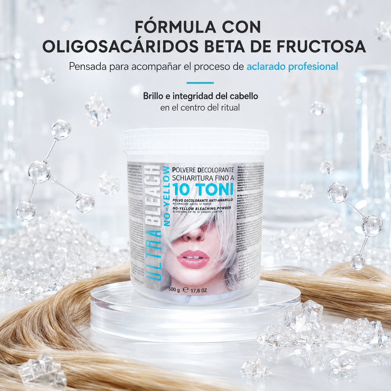 KAYPRO – Polvo Decolorante 10 Tonos para Todo Tipo de Cabello 500