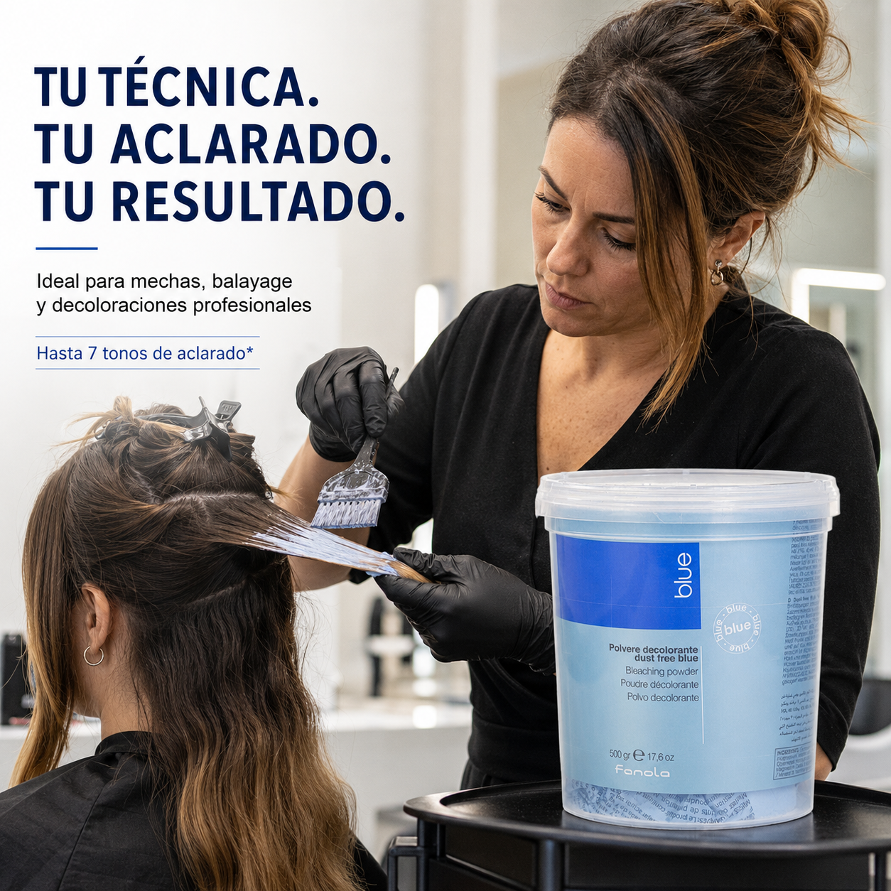 Fanola – Polvo Decolorante Azul para Aclarar Hasta 7 Tonos 500 g