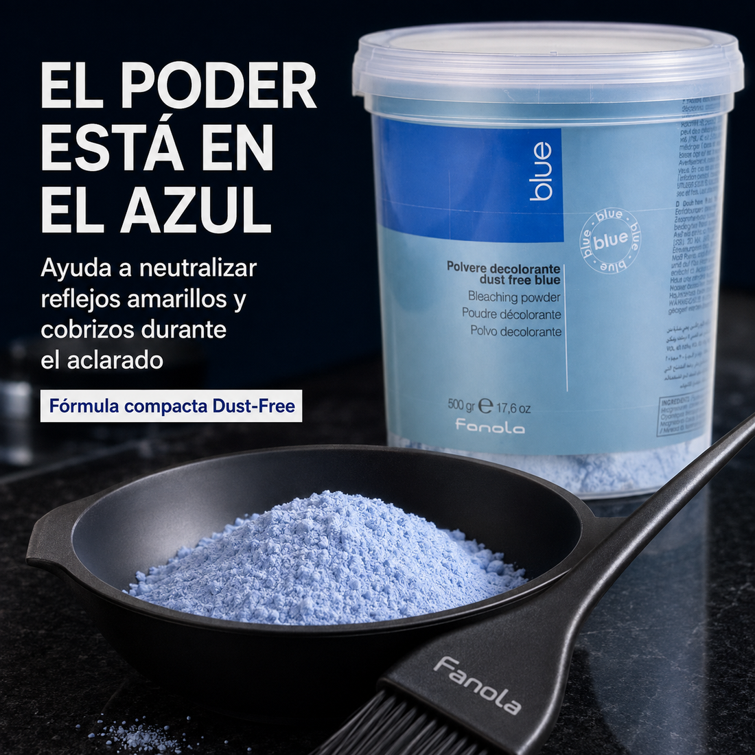 Fanola – Polvo Decolorante Azul para Aclarar Hasta 7 Tonos 500 g