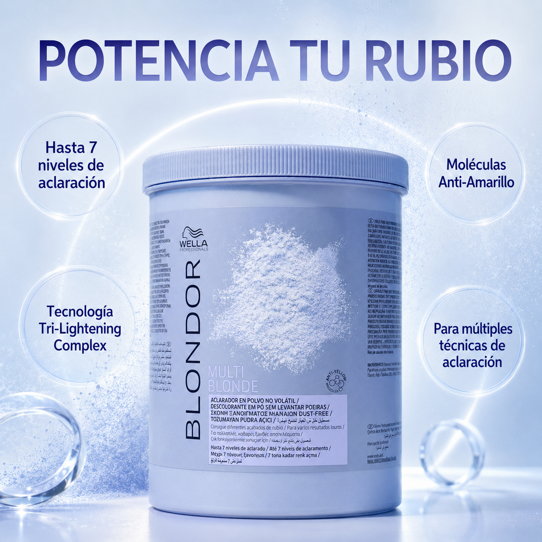 Wella – Decoloración capilar en polvo hasta 7 tonos 800 g
