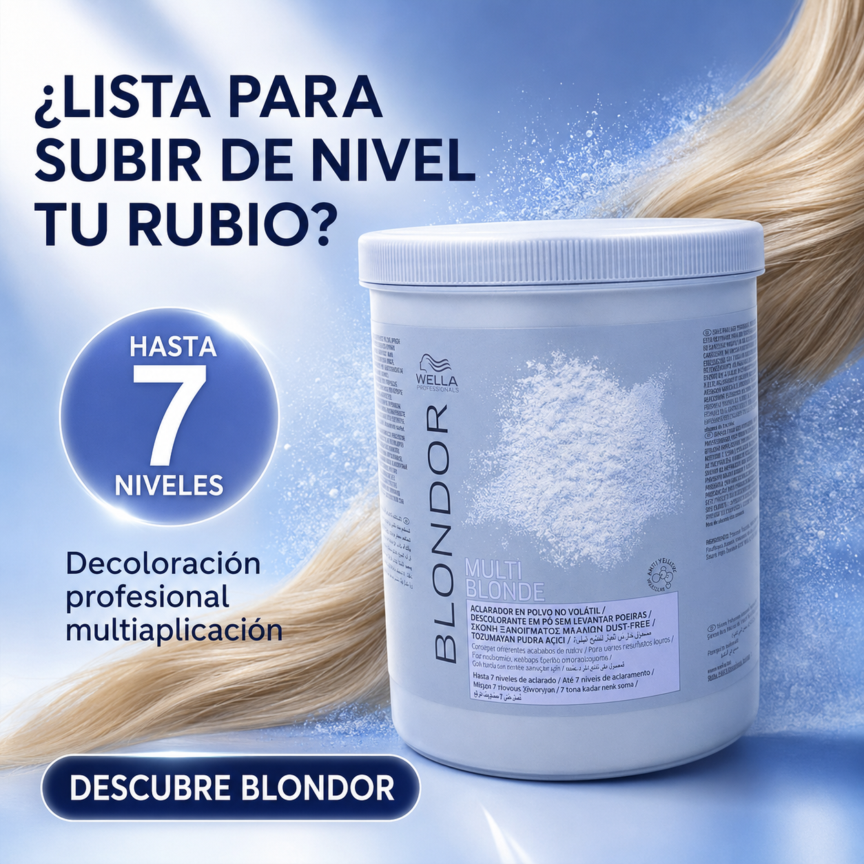 Wella – Decoloración capilar en polvo hasta 7 tonos 800 g