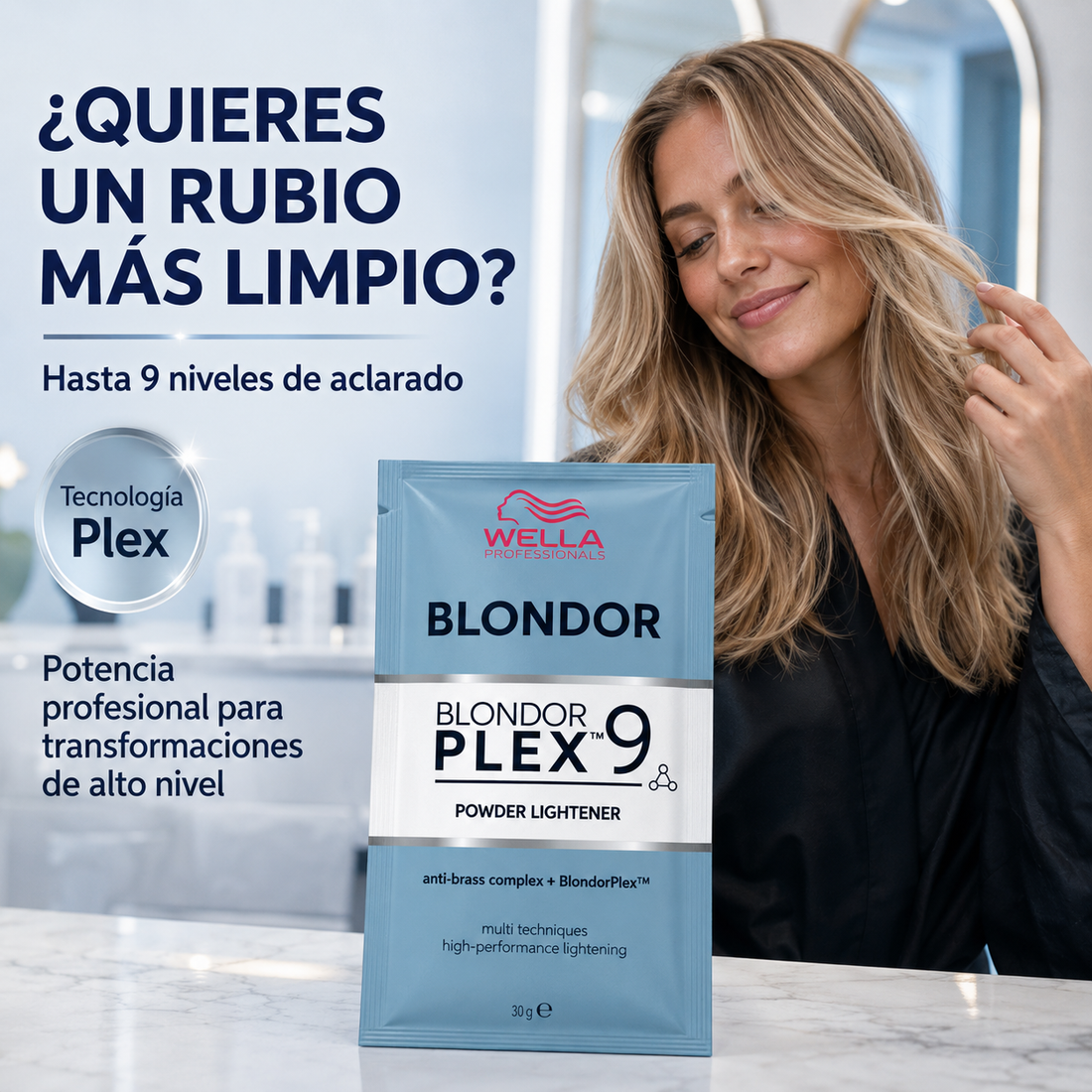 Wella Professionals – Decolorante Profesional BlondorPlex hasta 9 Tonos 30 g