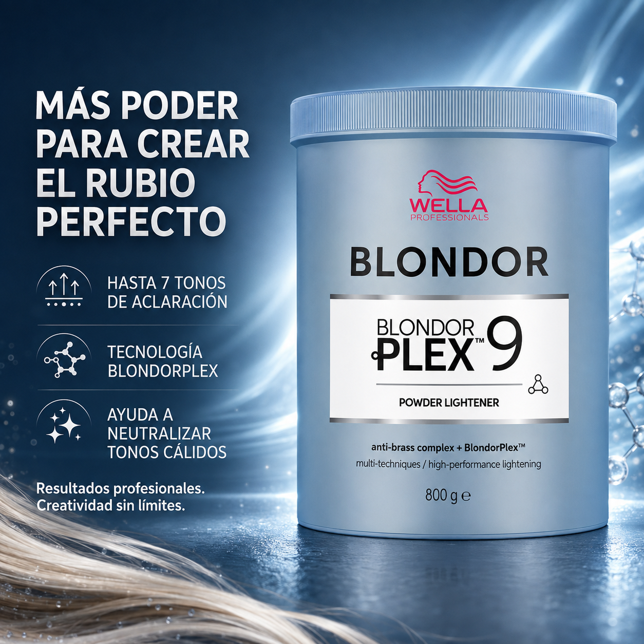 Wella – Polvo Decolorante BlondorPlex para Aclarar hasta 7 Tonos 800g
