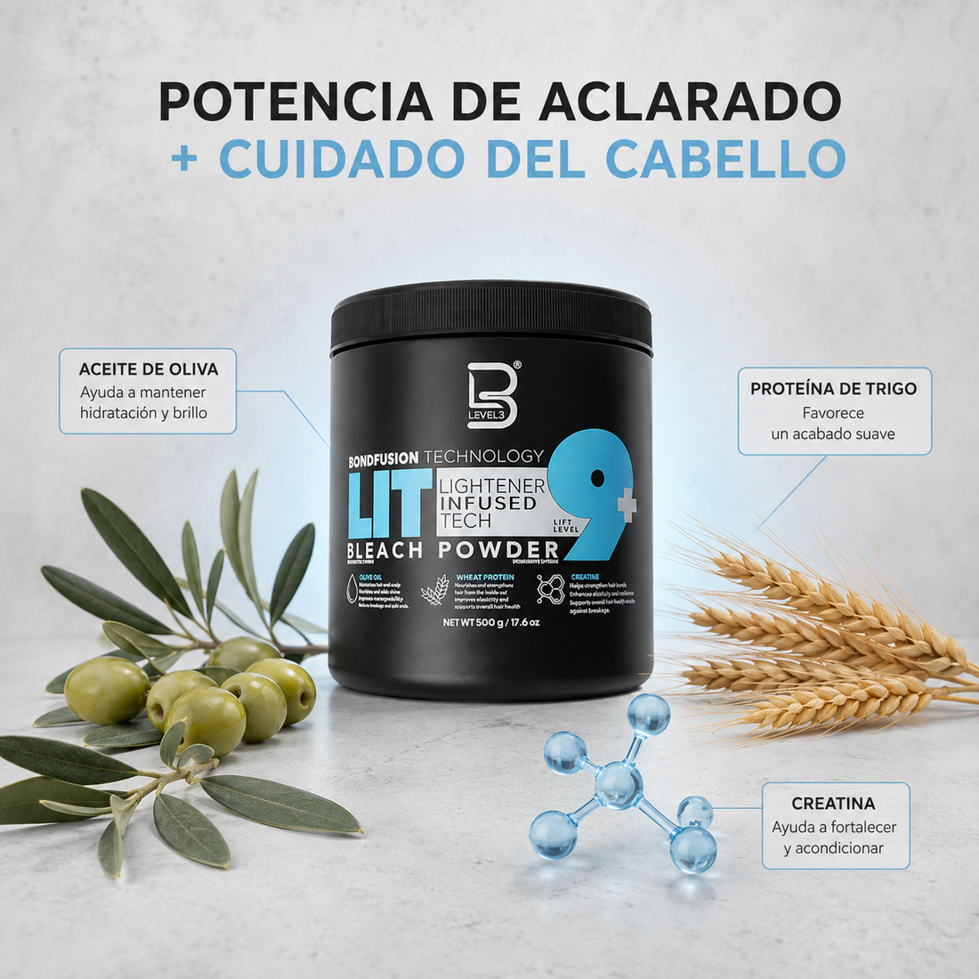 L3VEL – Decolorante en Polvo hasta 9 Tonos 500 g