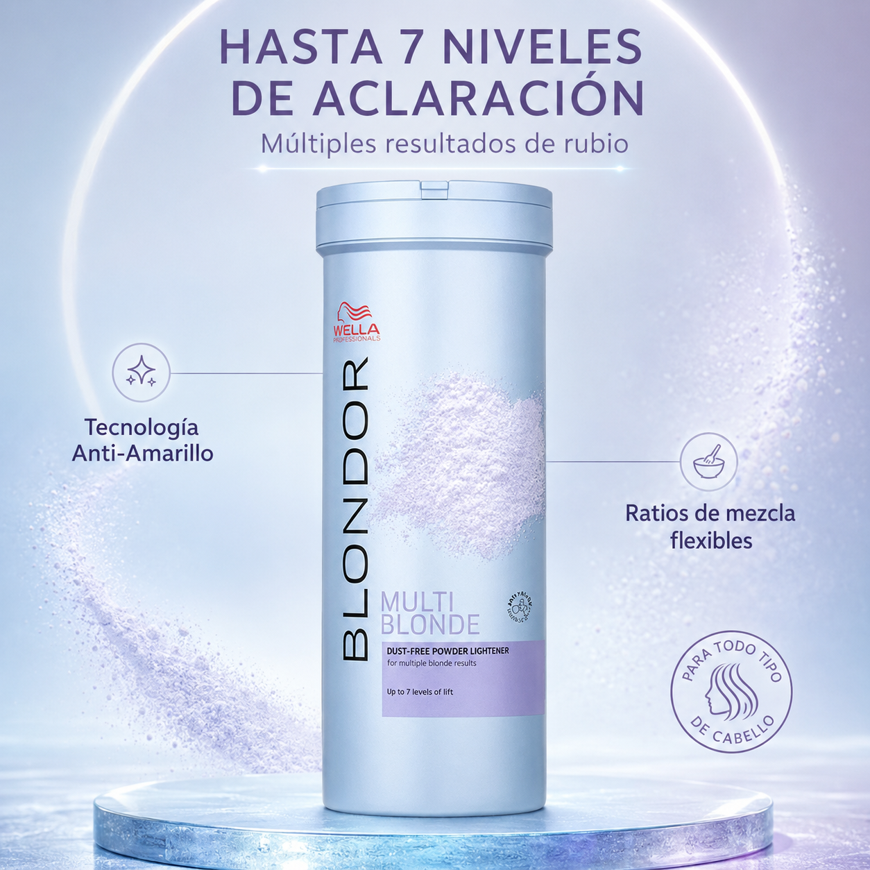Wella – Polvo decolorante para cabello hasta 7 niveles 400 g