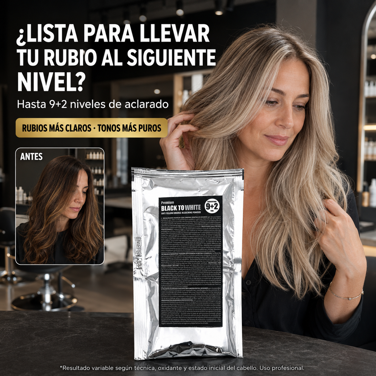 KayPro – Polvo Decolorante para Cabello Black To White hasta 11 Niveles 50 g