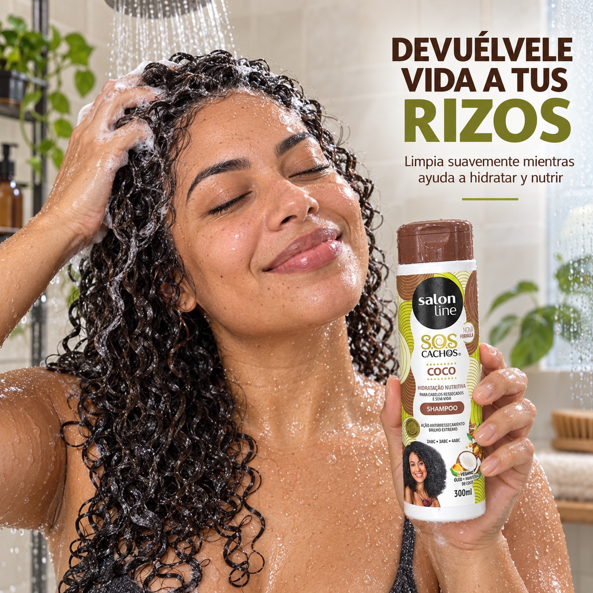 Salon Line – Champú para Cabello Rizado con Hidratación Nutritiva 300ml