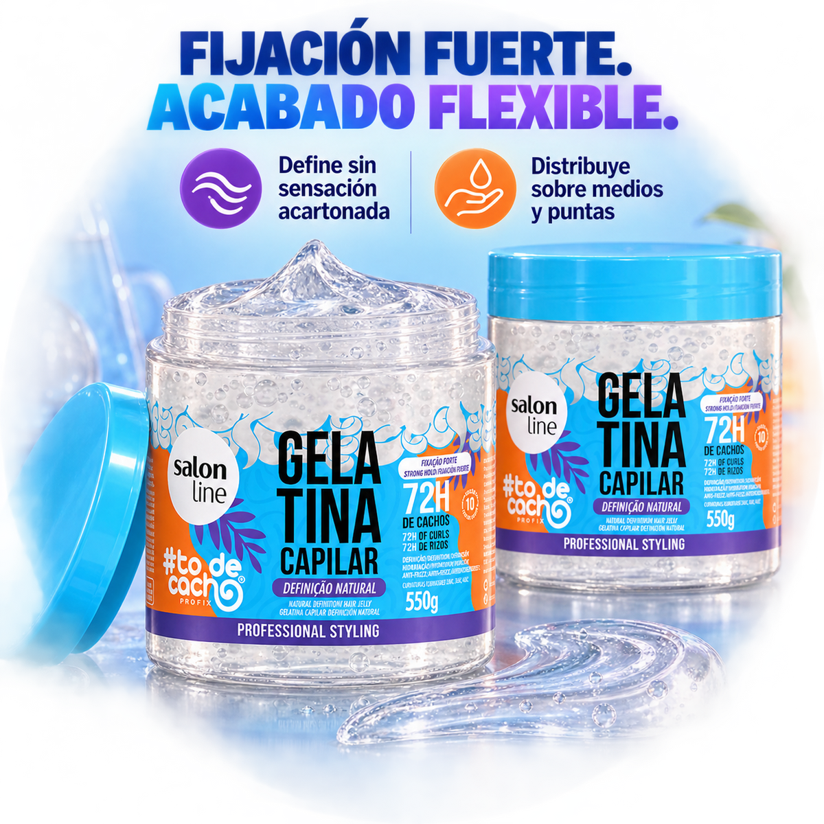 Salon Line – Gelatina para Rizos de Fijación Fuerte 72h 550 g