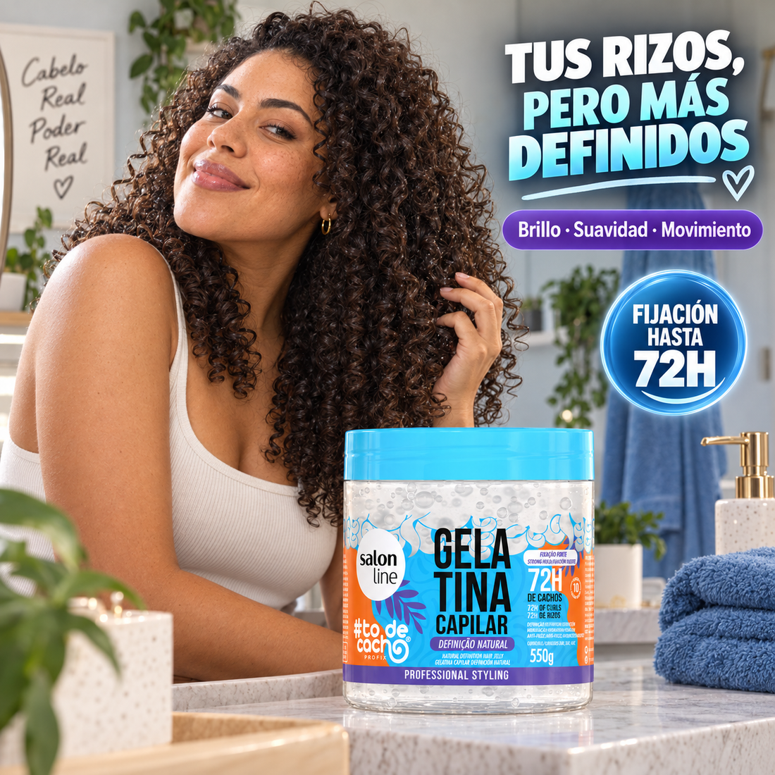 Salon Line – Gelatina para Rizos de Fijación Fuerte 72h 550 g