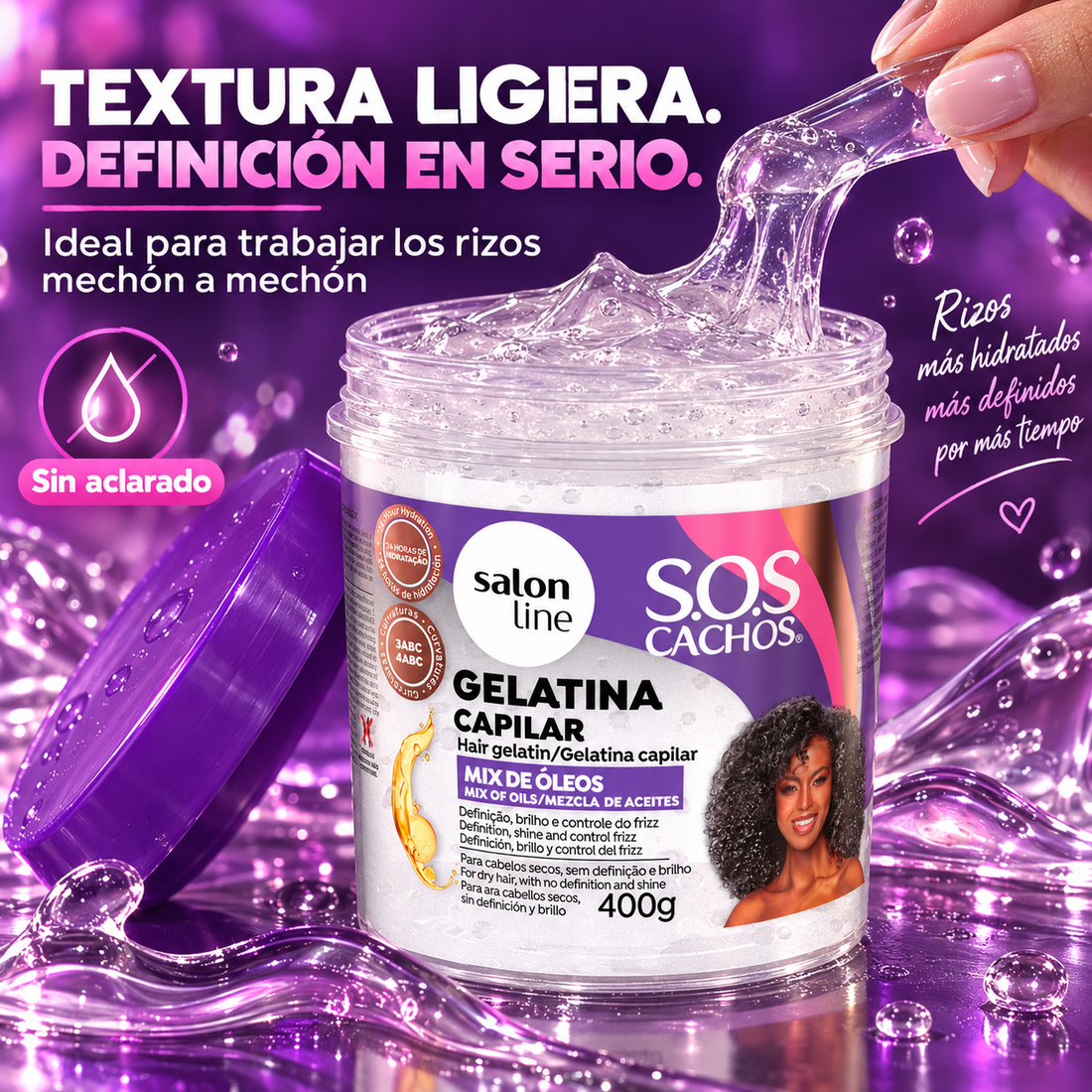 Salon Line – Gelatina para Cabello Rizado con Definición y Control del Frizz 400 g
